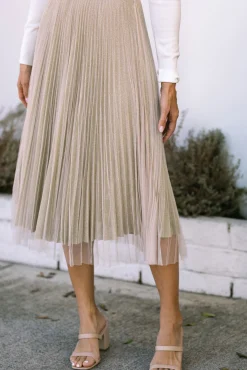 Alice Pleated Tulle Midi Skirt