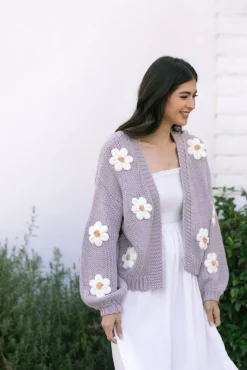 Angela Floral Knit Cardigan