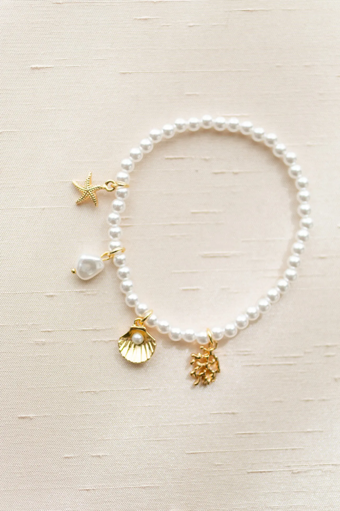Ariella Mermaid Charm Bead Stretch Bracelet