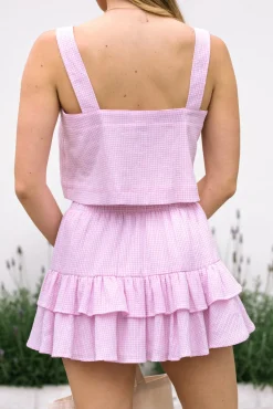 Ava Plaid Bow Skirt Set