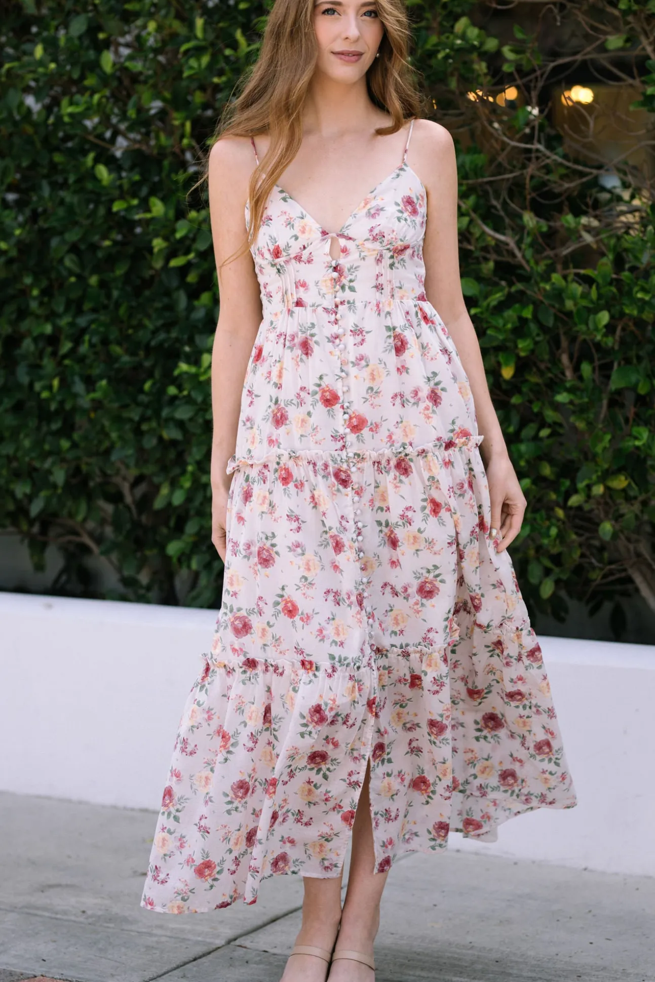 Avery Floral Buttoned Dress