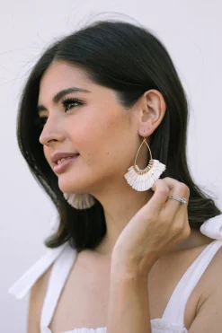 Belle Teardrop Raffia Earrings