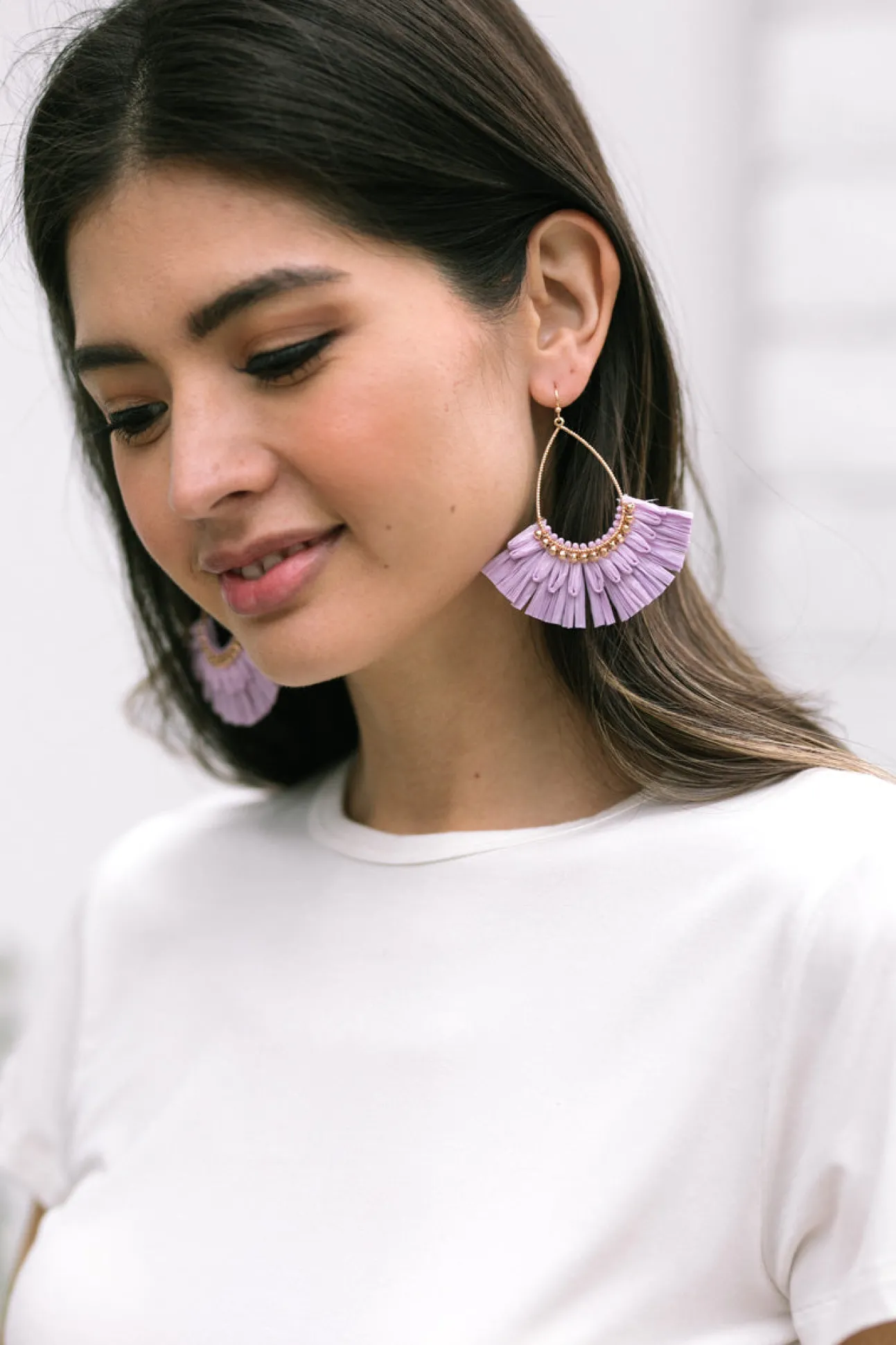 Belle Teardrop Raffia Earrings