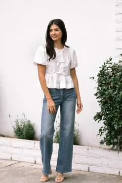 Blaire Puff Sleeve Bow Blouse