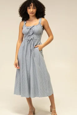 Camille Gingham Bow Dress