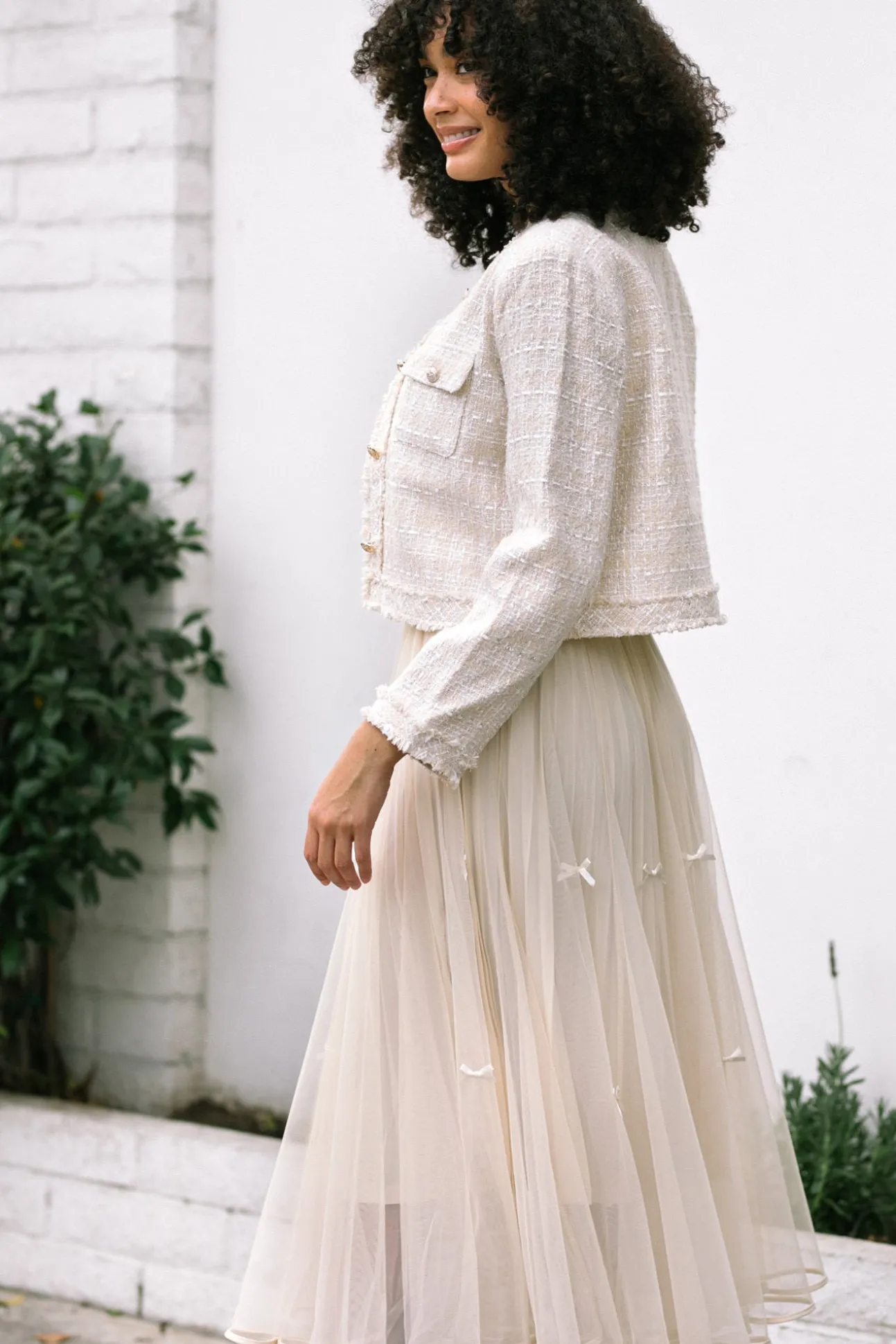 Chrissy Bow Tulle Skirt