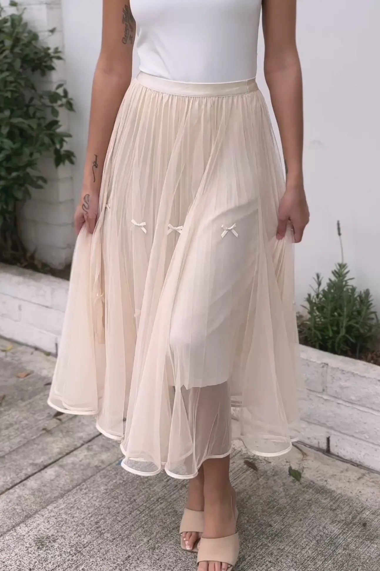 Chrissy Bow Tulle Skirt