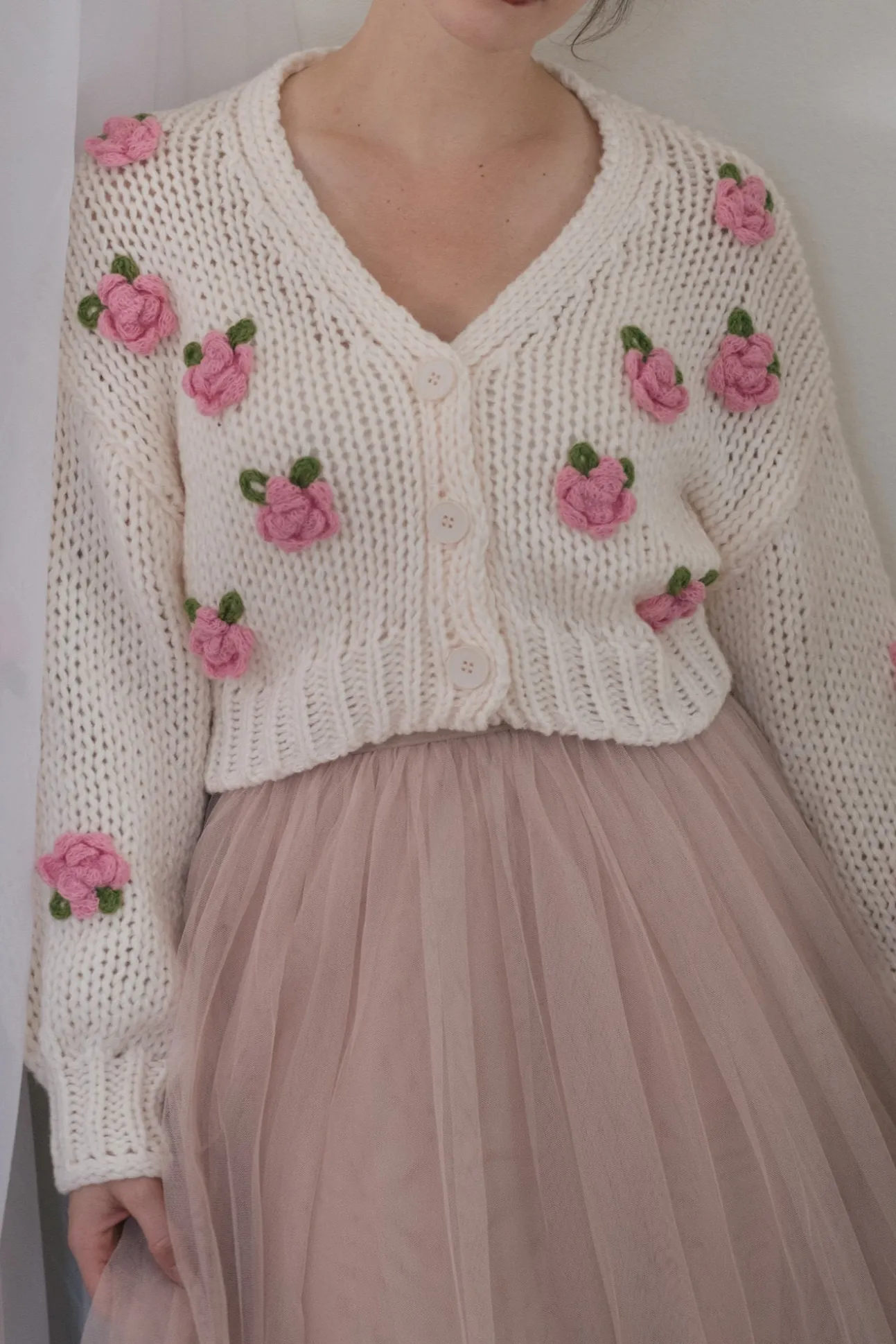 Clarisse Floral Knit Cardigan