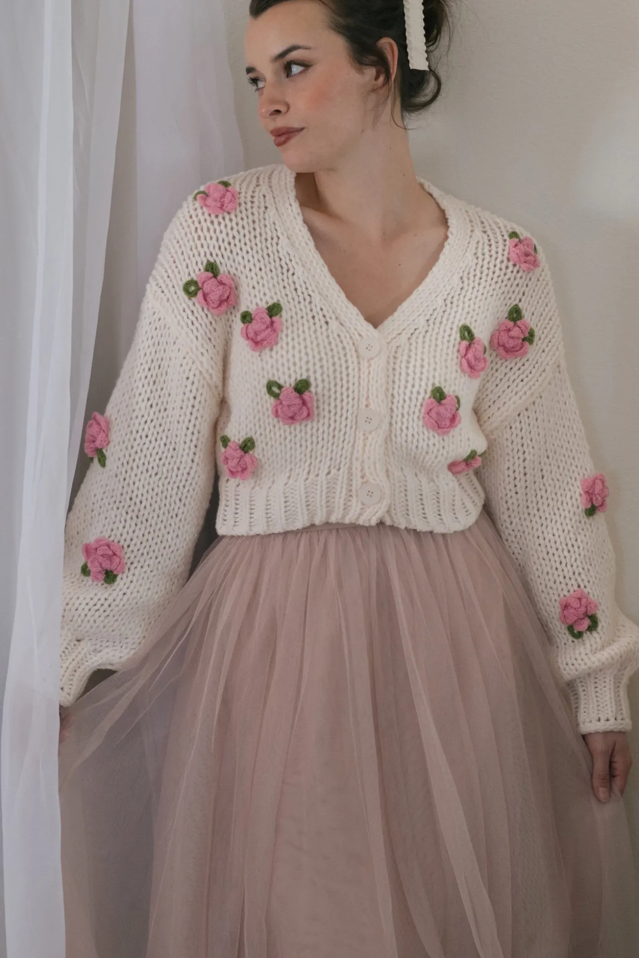 Clarisse Floral Knit Cardigan