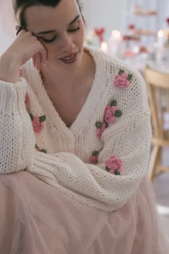 Clarisse Floral Knit Cardigan
