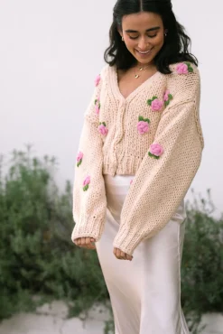 Clarisse Floral Knit Cardigan