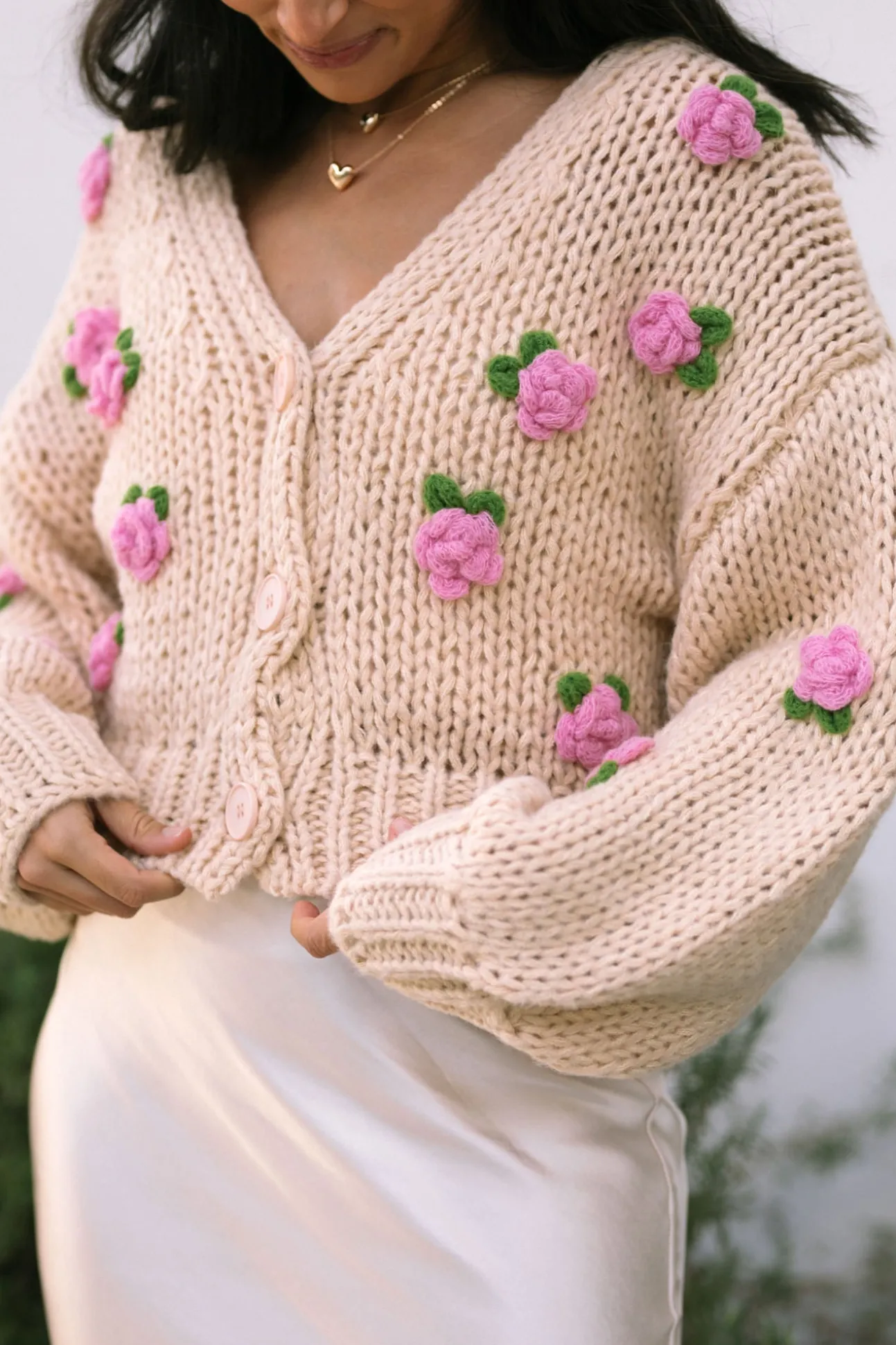Clarisse Floral Knit Cardigan