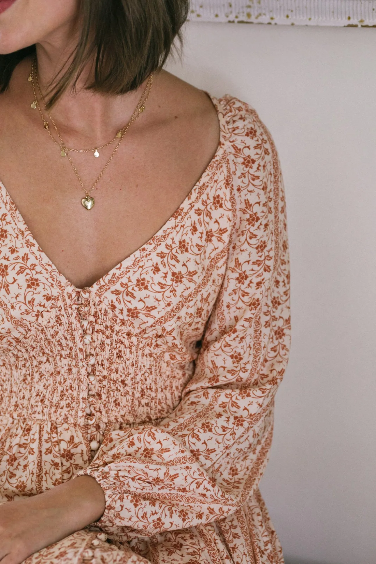 Dahlia Smocked Buttoned Dress
