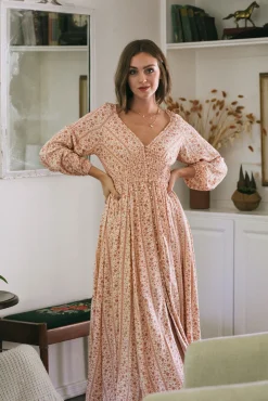 Dahlia Smocked Buttoned Dress