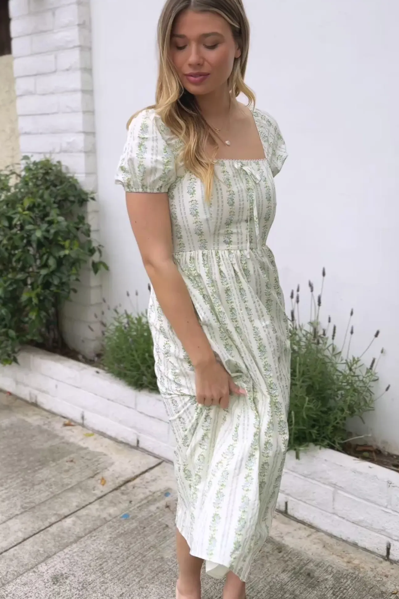 Elaine Floral Striped Dress