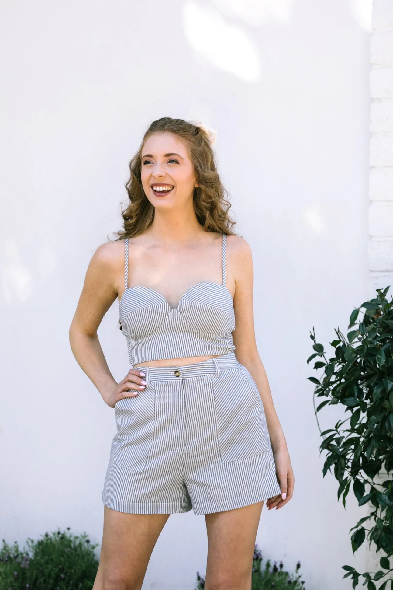 Emmette Striped Shorts Set
