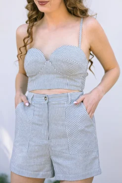 Emmette Striped Shorts Set