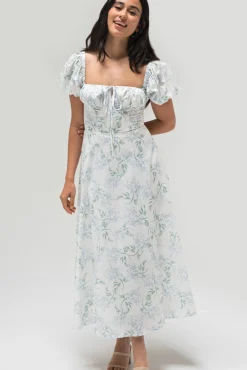 Enid Puff Sleeve Midi Dress