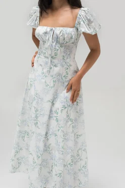 Enid Puff Sleeve Midi Dress