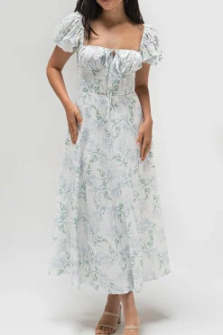 Enid Puff Sleeve Midi Dress