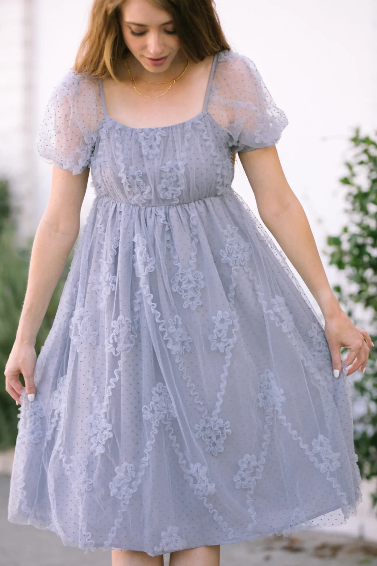 Gwen Dotted Tulle Dress