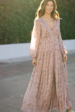 Helena Long Sleeve Floral Maxi Dress