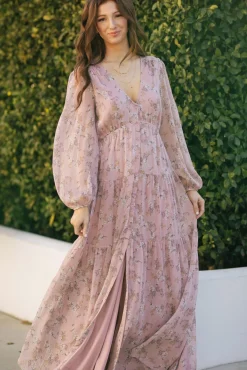 Helena Long Sleeve Floral Maxi Dress