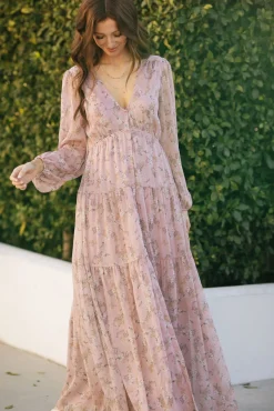 Helena Long Sleeve Floral Maxi Dress