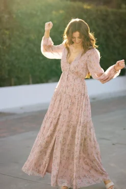 Helena Long Sleeve Floral Maxi Dress