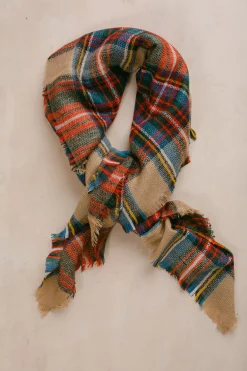 Holly Beige Plaid Knitted Scarf