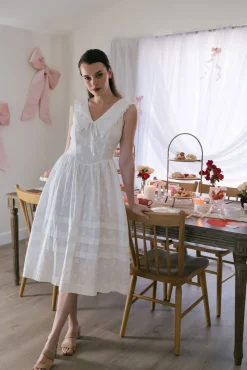 Irene Embroidered Midi Dress
