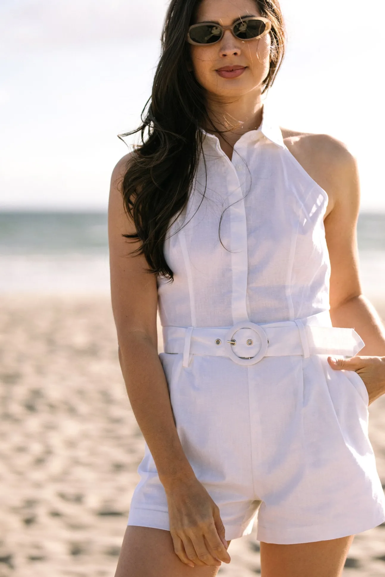 Jax Belted Halter Romper