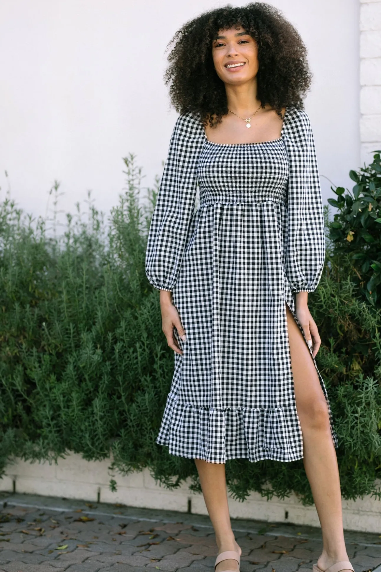 Jordyn Smocked Gingham Dress