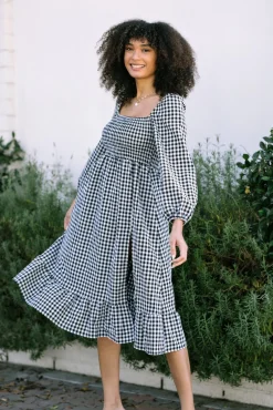 Jordyn Smocked Gingham Dress