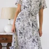 Julien Pleated Floral Dress