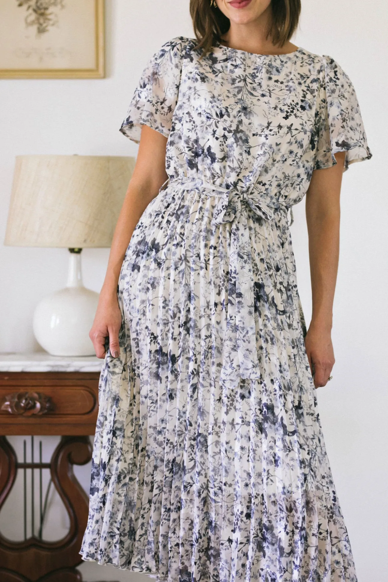 Julien Pleated Floral Dress