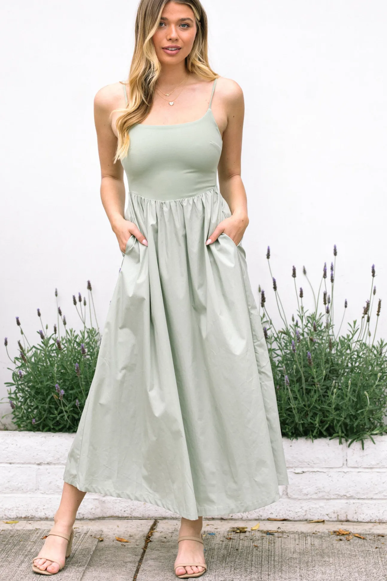 Kiana Poplin Mix Dress