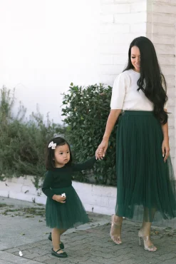 Kids Ribbed Tulle Dress