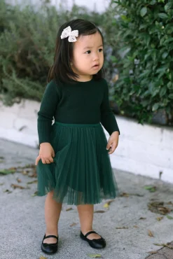 Kids Ribbed Tulle Dress