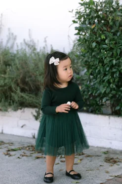 Kids Ribbed Tulle Dress