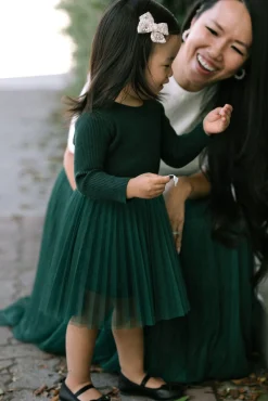 Kids Ribbed Tulle Dress