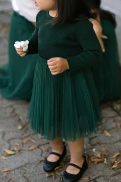 Kids Ribbed Tulle Dress