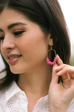 Kimberly Wooden Bead Earrings