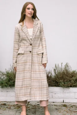 Lennon Longline Plaid Coat