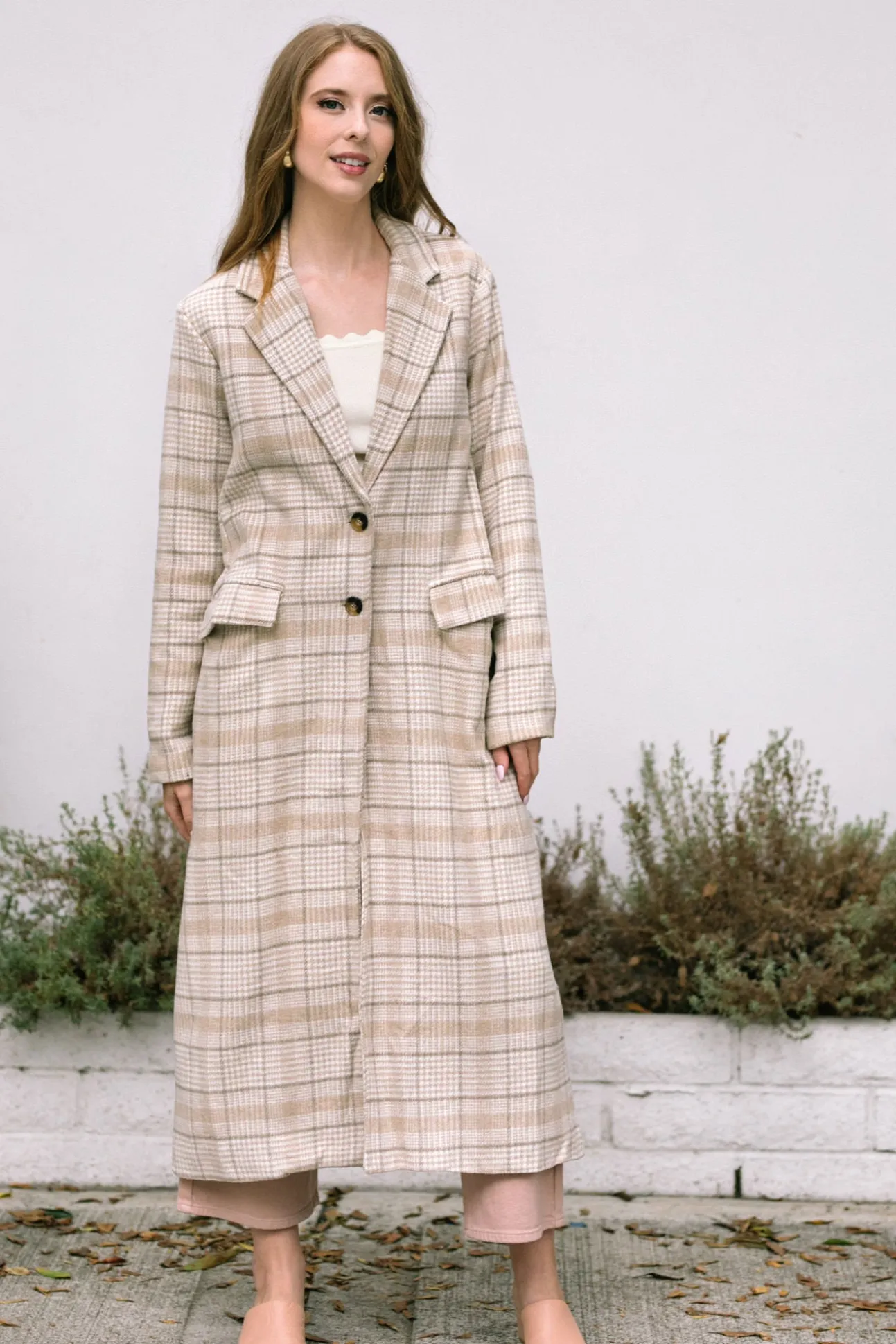 Lennon Longline Plaid Coat