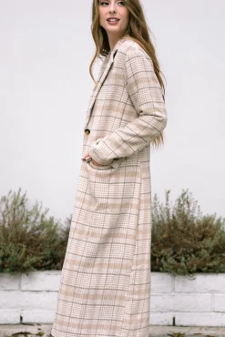 Lennon Longline Plaid Coat
