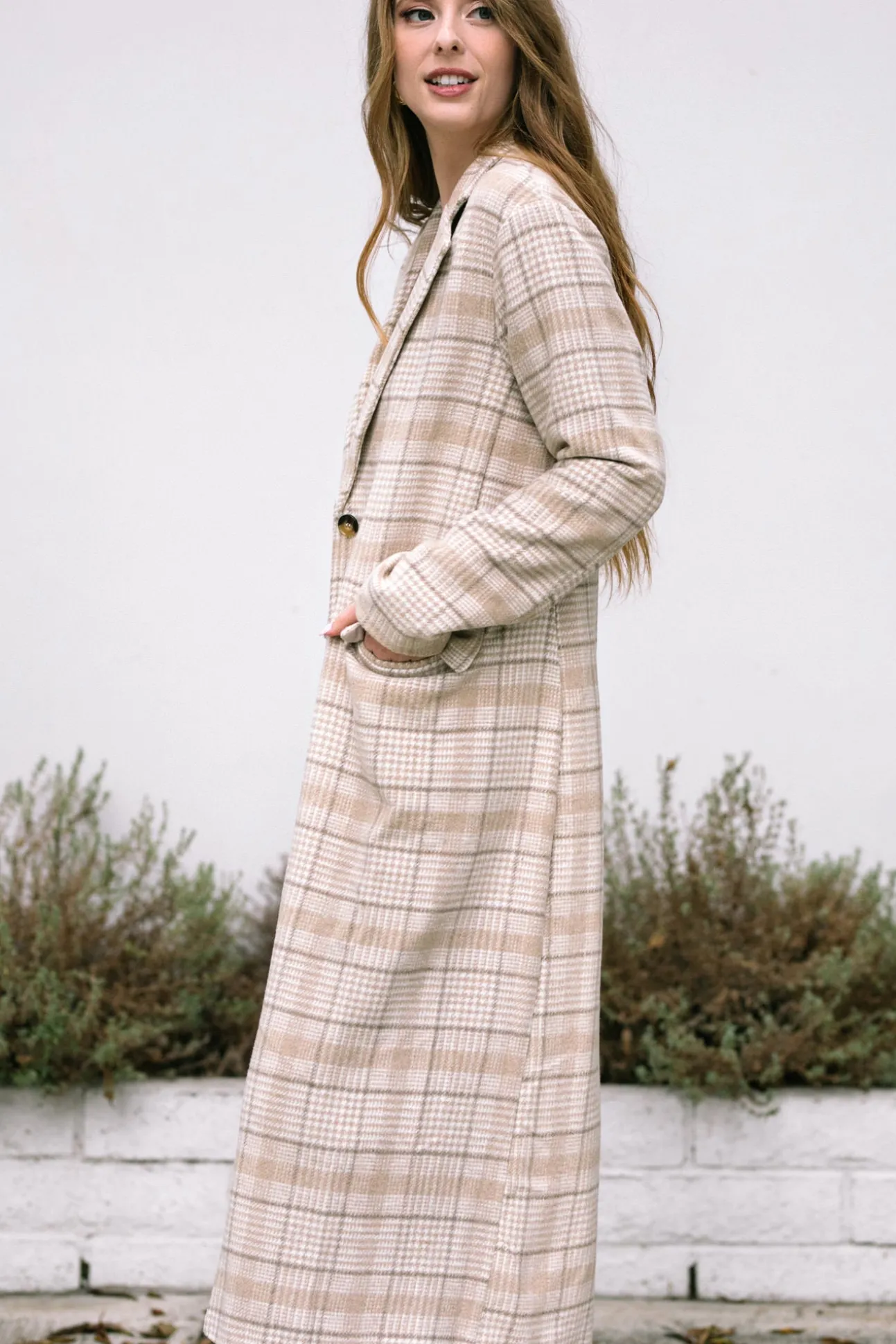 Lennon Longline Plaid Coat