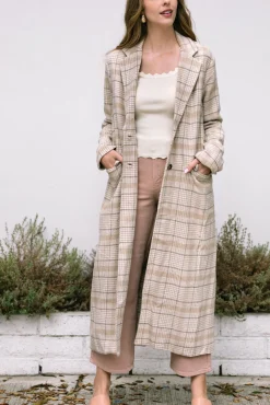 Lennon Longline Plaid Coat