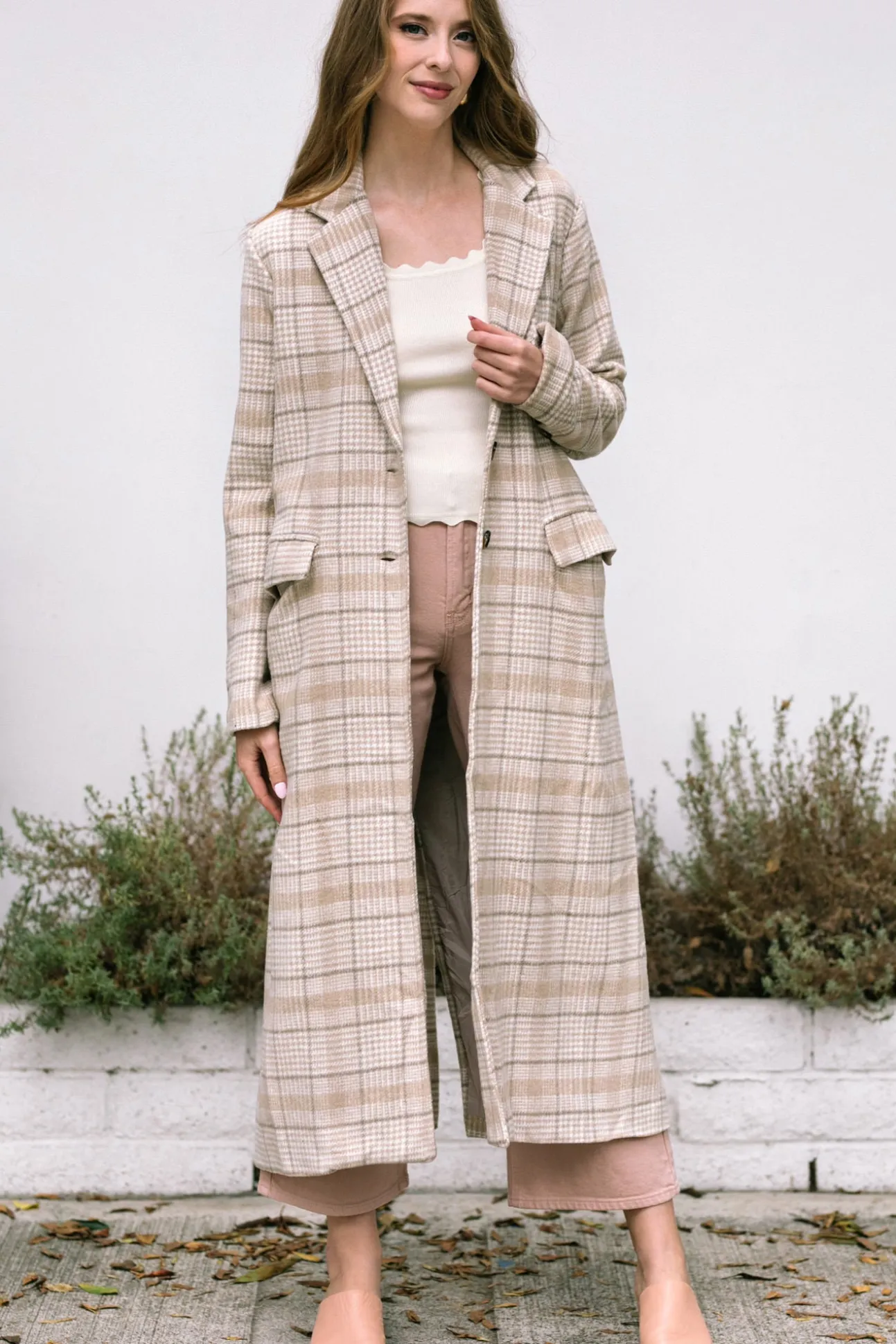 Lennon Longline Plaid Coat