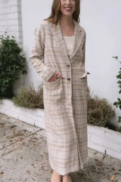 Lennon Longline Plaid Coat
